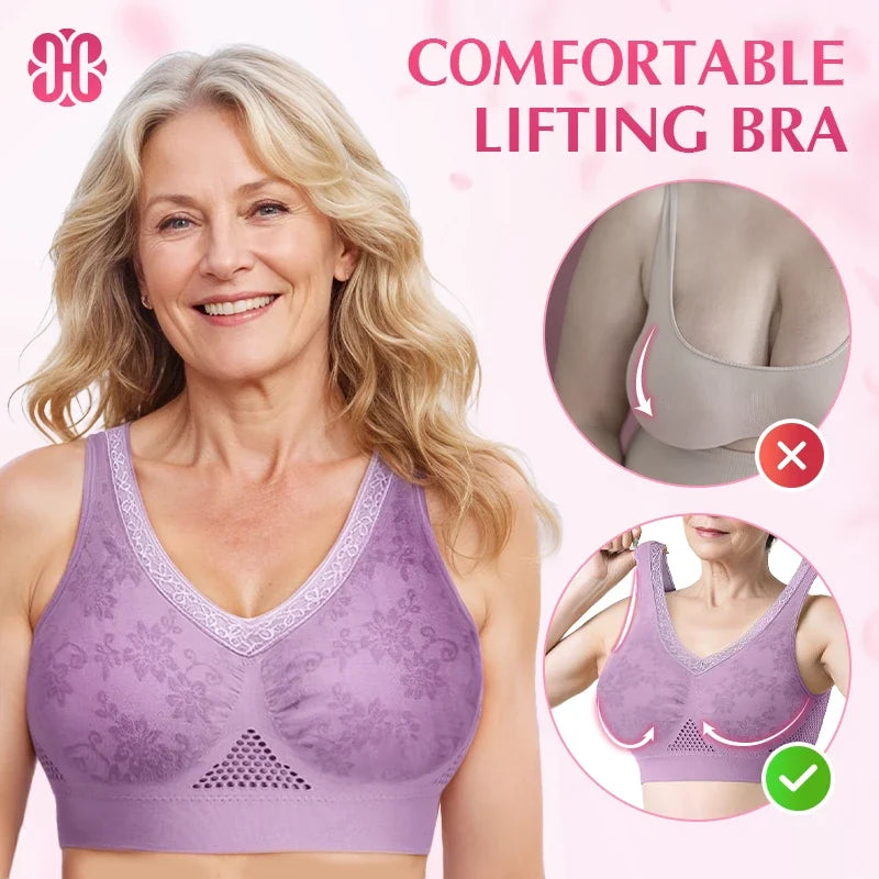Hana Bra - Pure Cotton Buttonless Comfy Lifting Bra