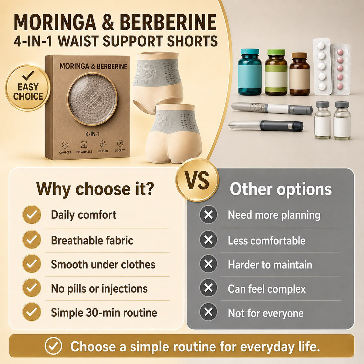 🛡️2026 Moringa & Berberine 4-in-1 Micro-Particle Shaping & Fat Burning Shorts
